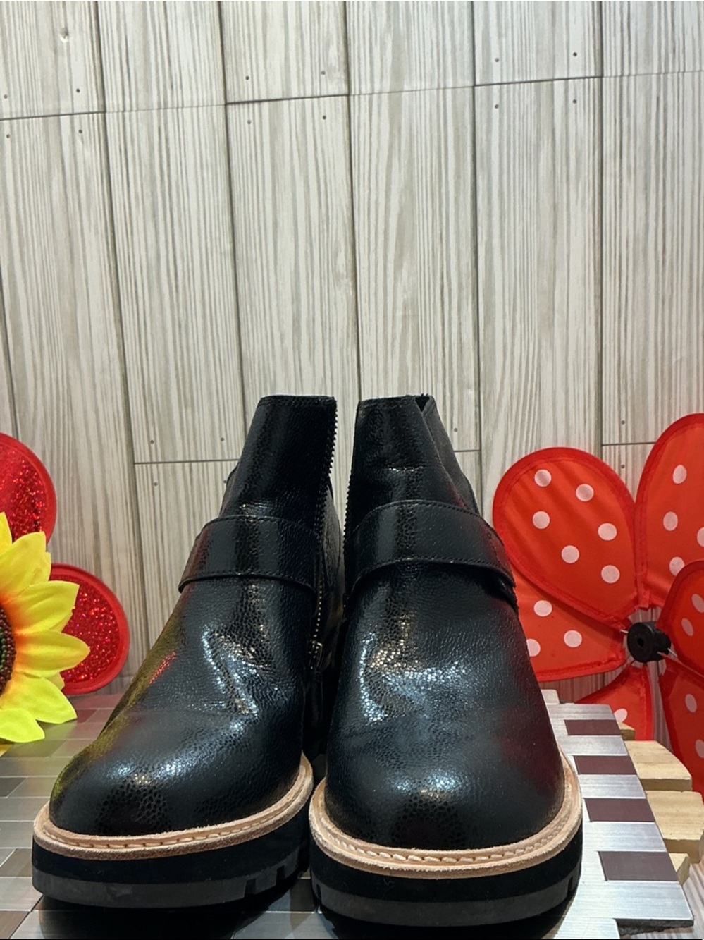 Eileen Fisher Black Leather Ankle Boots